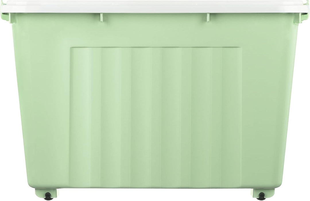 Cetomo 55 l x 4 Kunststoff-Aufbewahrungsbox, grün, Tragetasche, Organisationsbehälter mit robustem D
