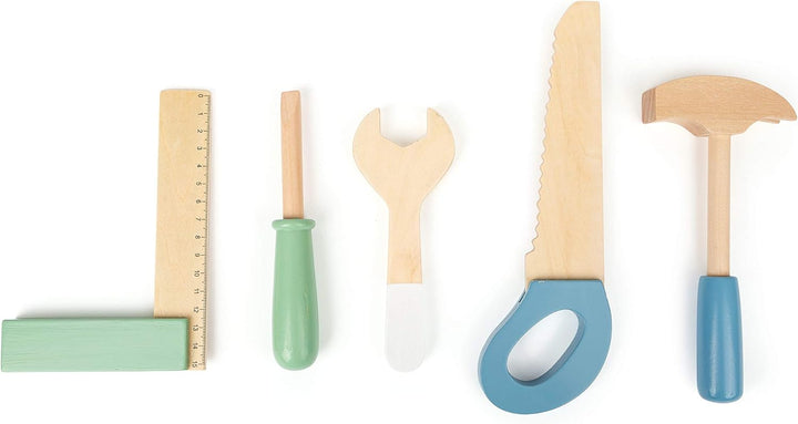 small Foot Werkbank Nordic aus Holz, inkl. Werkzeugen und Zubehör, Rollenspielzeug für Kinder, ab 3