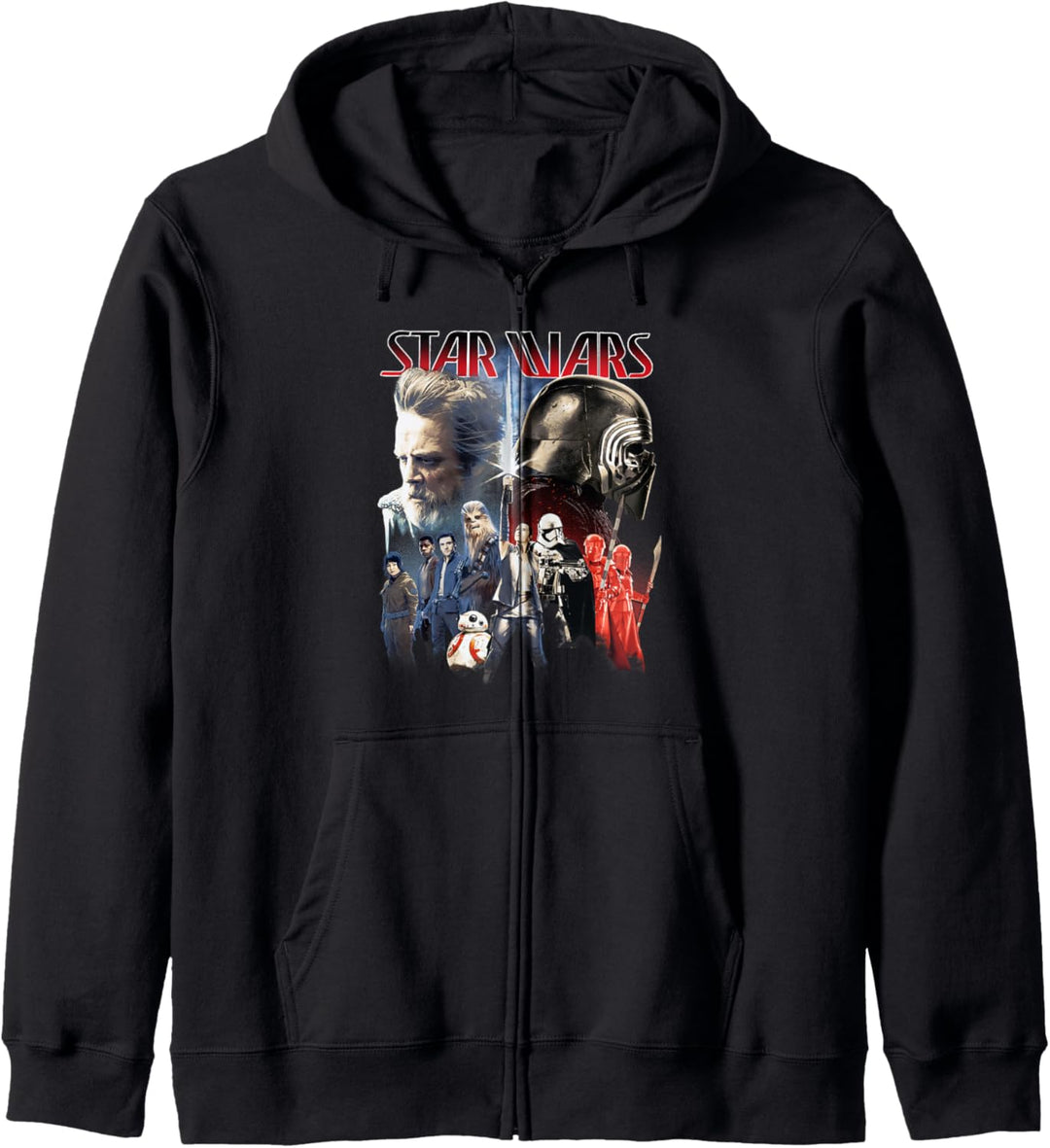 Star Wars Last Jedi Group Lineup Rey Lightsaber Fade Kapuzenjacke
