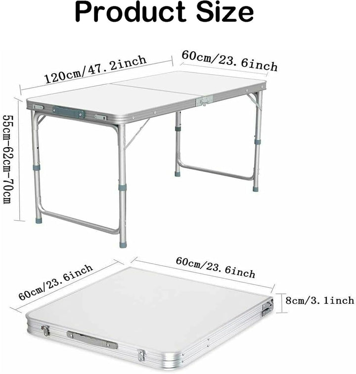 Heavy Duty Party Trestle Tisch 3.9ft/120cm justierbare Höhe Picknick Tisch Portable Outdoor Camping