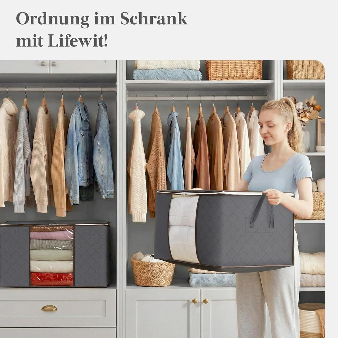 Lifewit 60L Aufbewahrungstasche Gross, Schrank Organizer Set 4 Stück 4 60L, 4 60L