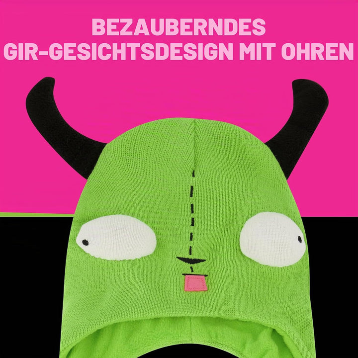 Concept One Invader Zim Beanie Mütze Gir Winter Strickmütze mit Ohren