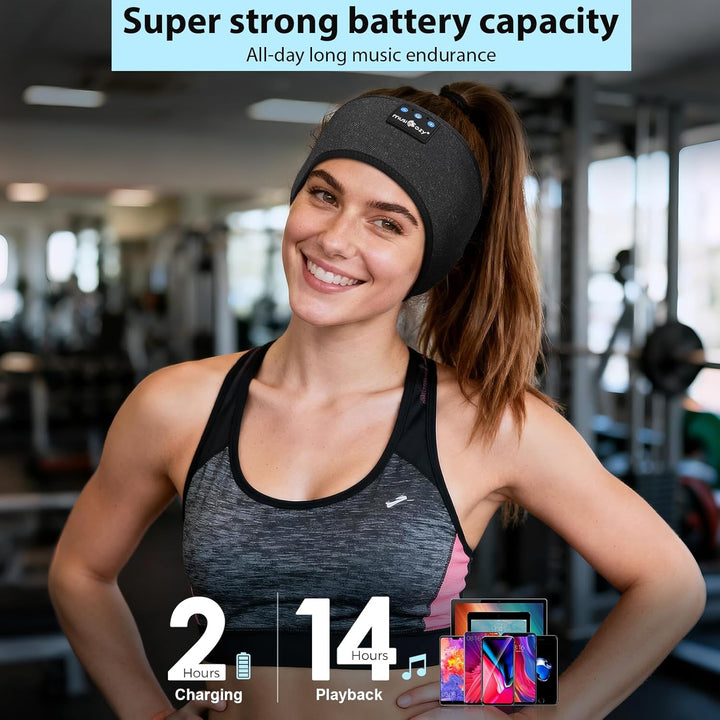 MUSICOZY Schlafkopfhörer Bluetooth 5.4, Bequem & Ultraleicht Stirnband kopfhörer zum Schlafen mit Hi