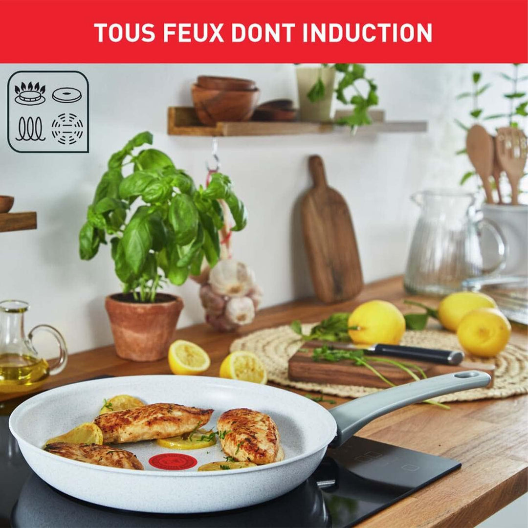 Tefal C4510453 Natural Chef Induction 24 cm Keramik Bratpfanne, Aluminium, exklusiv