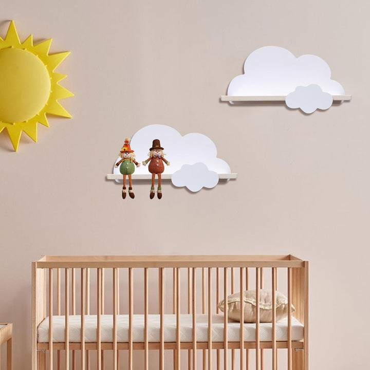 Wolkenregale Holz-Wolken-Wandregale mit Haken süsses und einfaches Wandregal zur Aufbewahrung von Bü