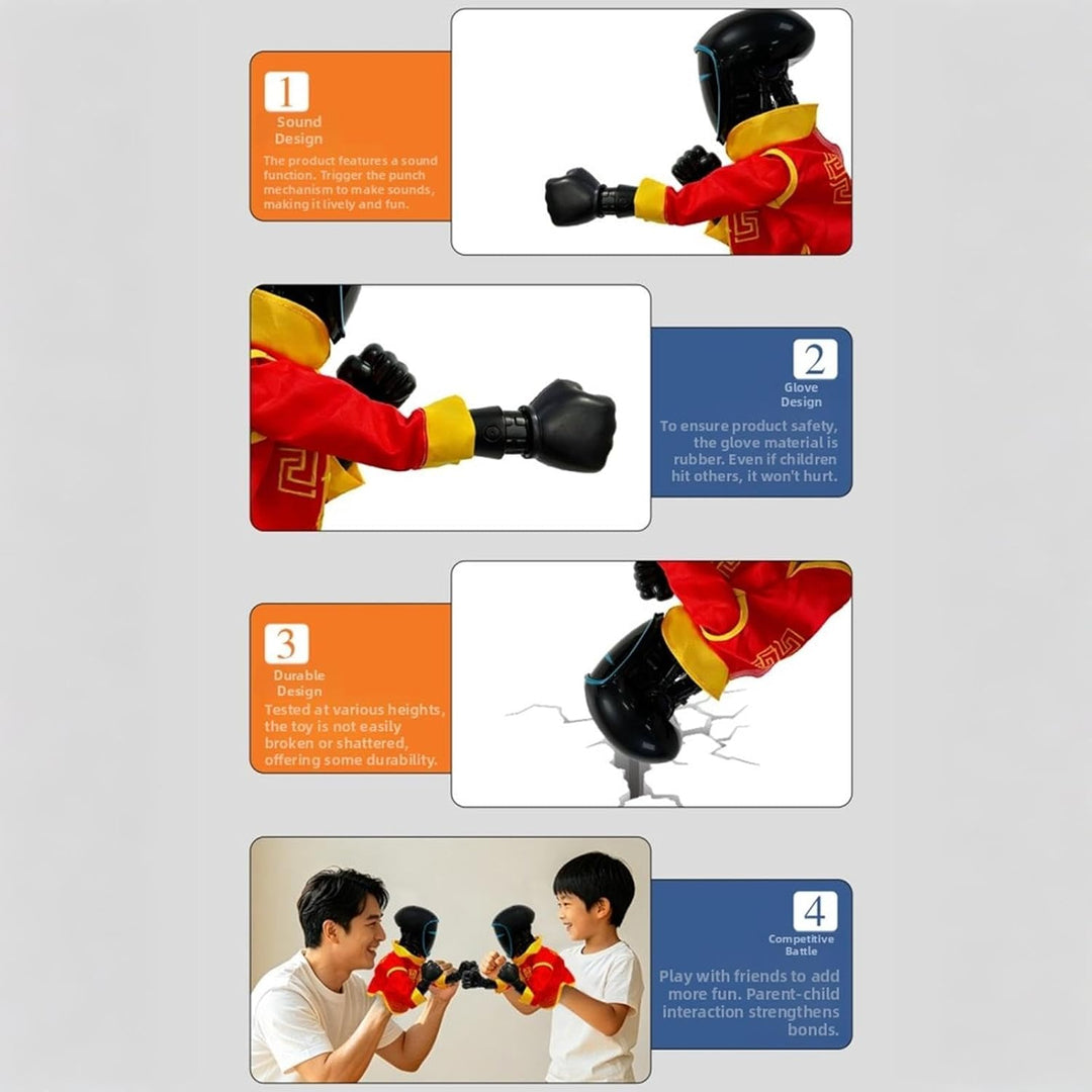 Interactive Boxing Hand Puppet Interactive Kids Punching Doll Toy – ABS 26,2 x 14,5 x 10,5 cm 250 g