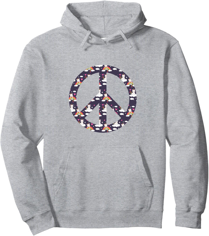 Peace Zeichen - Friedenszeichen mit süssen Katzen Einhorn Pullover Hoodie