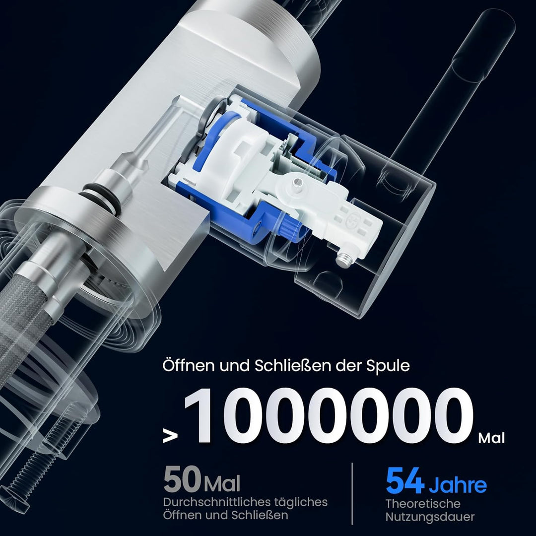 CECIPA Wasserhahn Küche 360° Schwenkbar, Hochdruck Küchenarmatur, Mischbatterie Küche mit Hohem Boge