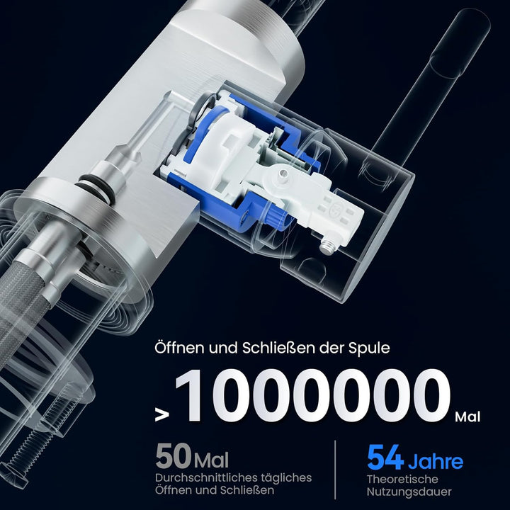 CECIPA Wasserhahn Küche 360° Schwenkbar, Hochdruck Küchenarmatur, Mischbatterie Küche mit Hohem Boge