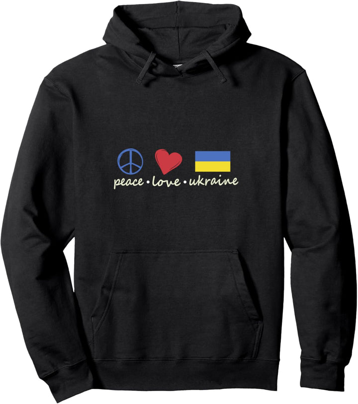 Peace, Love, Ukraine Ukrainische Flagge Pullover Hoodie