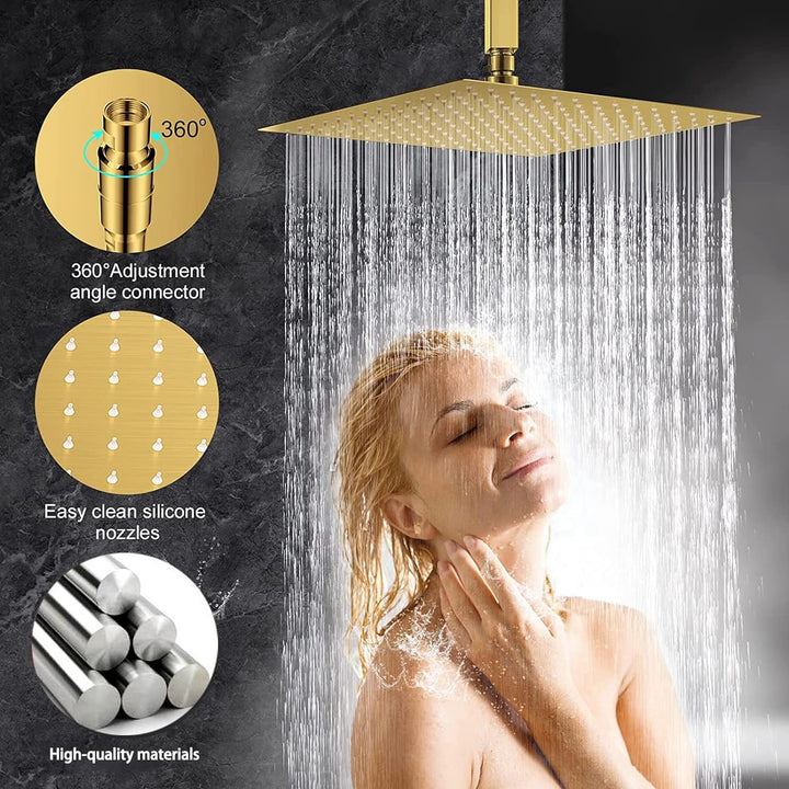 Ohotecy 12 Zoll(30cm) Regendusche Duschkopf Edelstahl AISI304 Regenbrause Anti-Kalk-Düsen Duschkopf