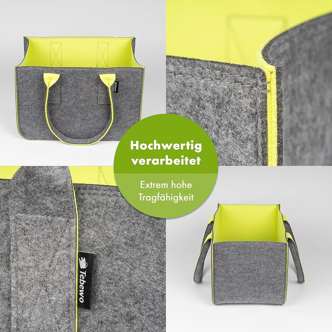 Shopping Bag aus Filz, grosse Einkaufs-Tasche mit Henkel, Einkaufskorb, faltbare Kaminholztasche zur