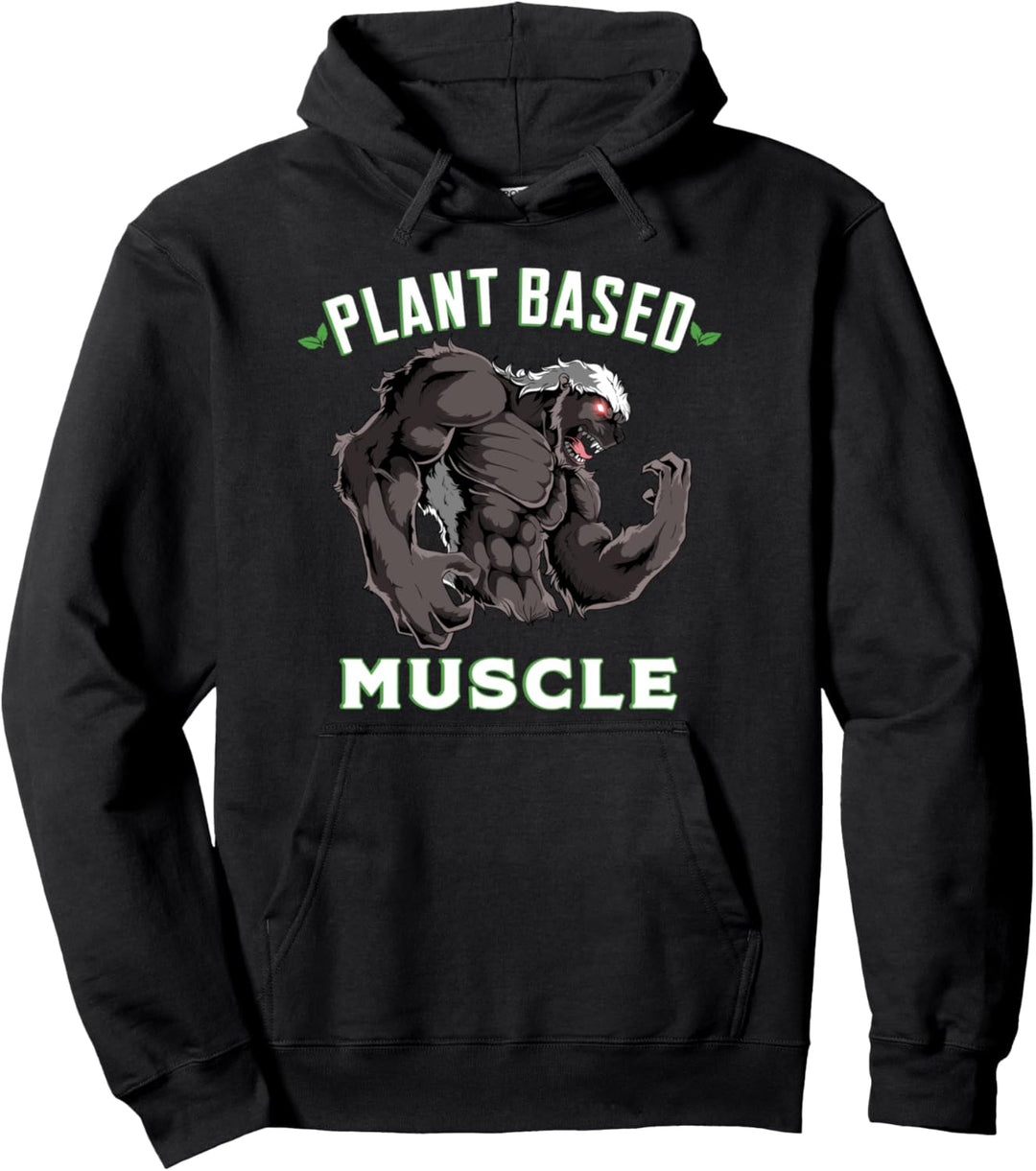 Pflanzenbasierte Muskeln, Honigdachs, Powerlifter, Workout, vegan Pullover Hoodie