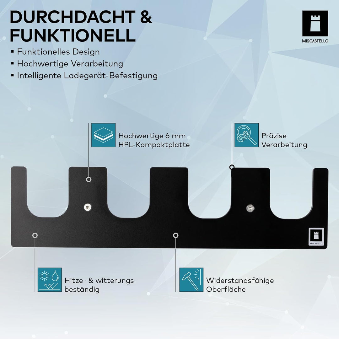 TAKE&GO Wandhalterung für 4x Makita Akkus 14,4 V / 18 V LXT – einzigartiges Design für platzsparende