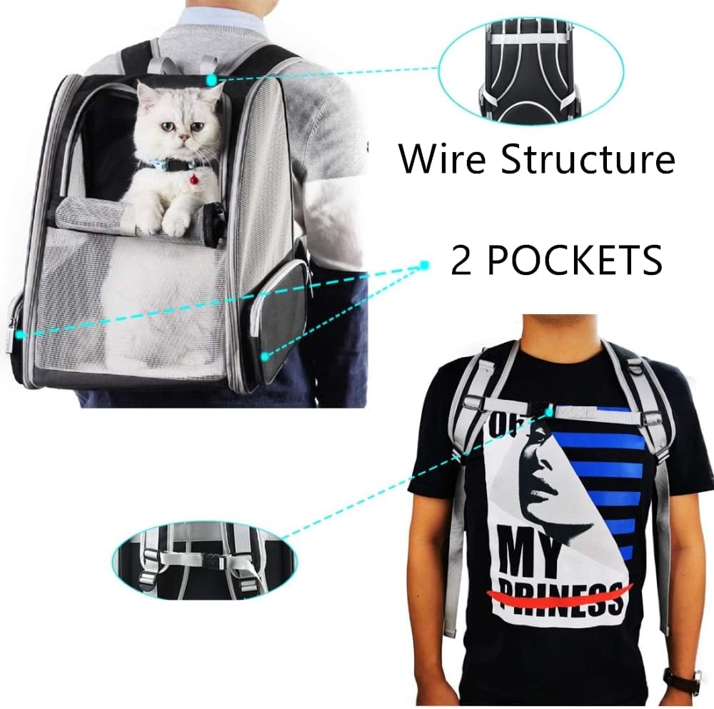 Kiepoar Haustiere Rucksack Transporttasche für Hunde Katzen 7.5kg, Grosse Tragbare Katzenrucksack Hu