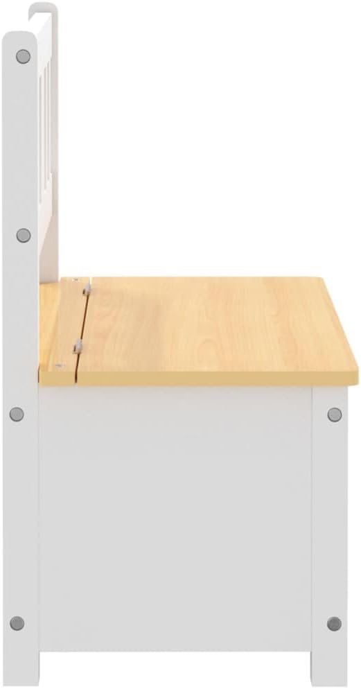 Kinderbank mit Stauraum Weiss und Beige aus MDF 60x30x55 cm, Aufbewahrungstruhe für Kinderzimmer, Si