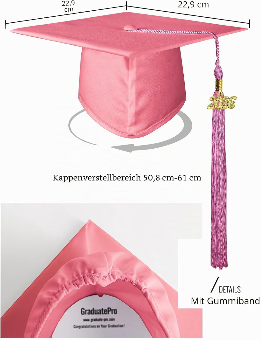 GraduatePro Doktorhut 2026 Abschluss Hut Bachelor Master Abitur Uni Akademiker Schuluniformen Studen