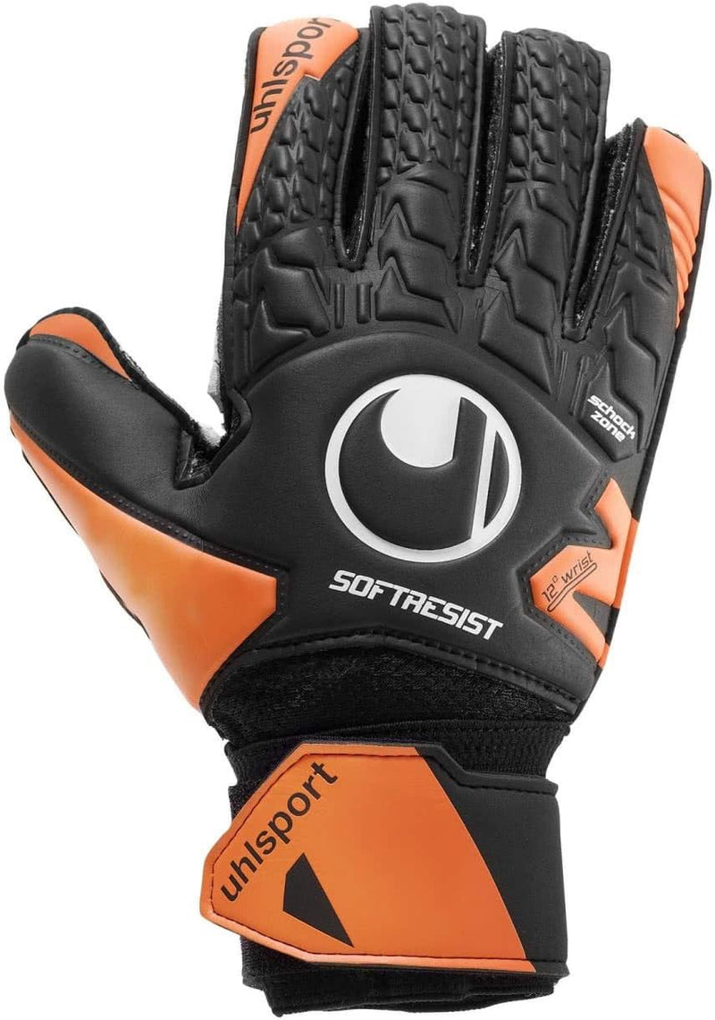 uhlsport Herren Soft Resist Flex Frame Handschuhe 10.5 schwarz/fluo orange/Weiss, 10.5 schwarz/fluo