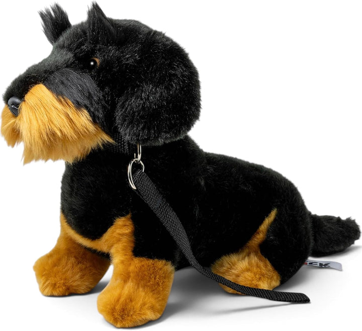 Carl Dick Dackel, Rauhaardackel mit Leine sitzend schwarz, Hund, Plüschtier, Kuscheltier ca. 30cm 35