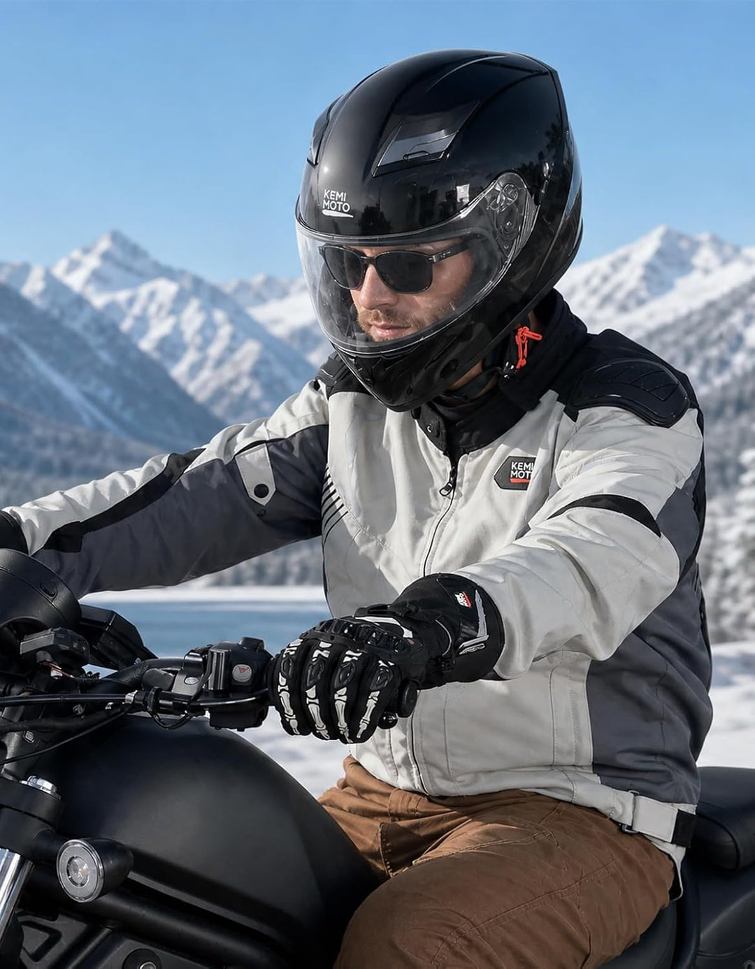 KEMIMOTO Winter Motorradhandschuhe, geprüfte Motorradhandschuhe,Motorrad Handschuhe Winter, Touchscr