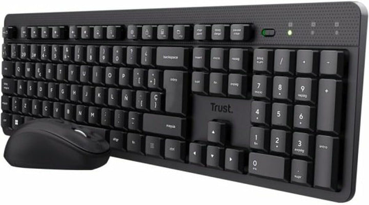 Trust Ymo II Spanisches QWERTY-Layout Tastatur und Maus Set Kabellos Tastatur und Maus Negro, Tastat
