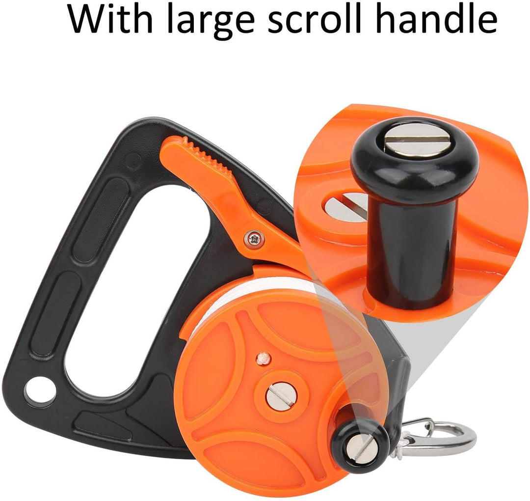 Nikou Tauchschnurrolle 150ft Tauchrolle mit Griff Mehrzweck-Tauchrolle(Orange)