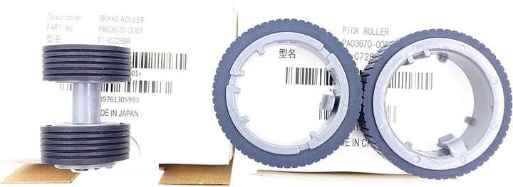 OKLILI PA03670-0001 PA03670-0002 Verbrauchsmaterialien-Set: Pick Roller + Bremsrolle für den Fujitsu
