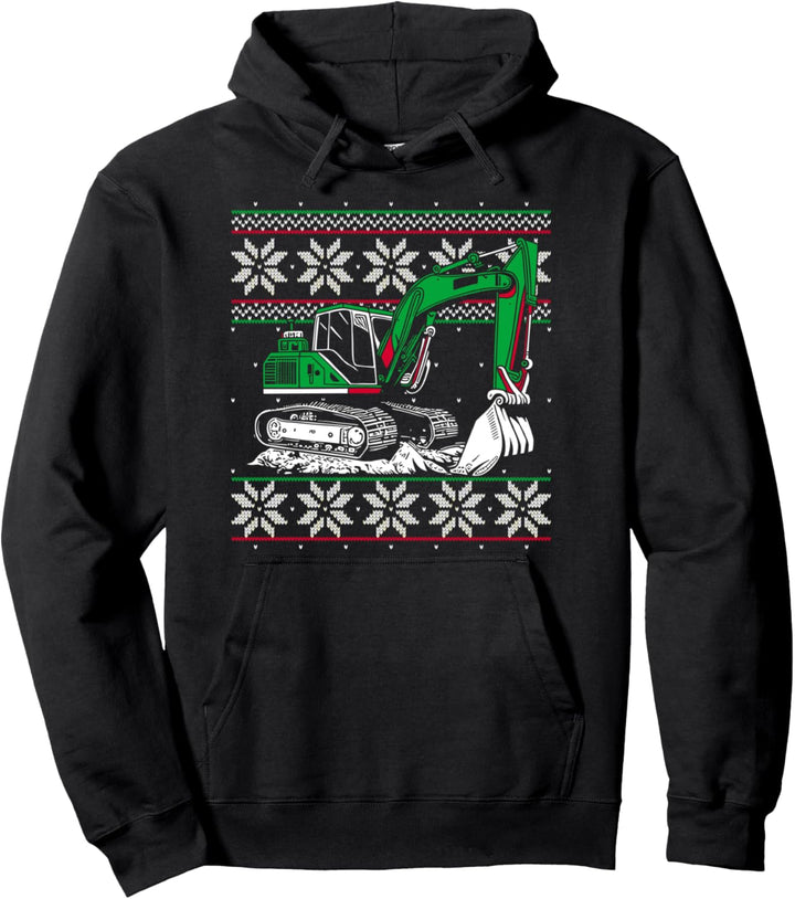 Schwerer Geräte-Betreiber Bagger Bagger Hässliche Weihnachten Pullover Hoodie