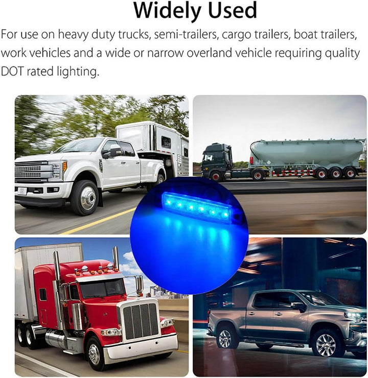 KYYET LED-Seitenmarkierungsleuchten, 6 LEDs, 2835 SMD, für LKW, Anhänger, Wohnmobil, Pickup, Traktor