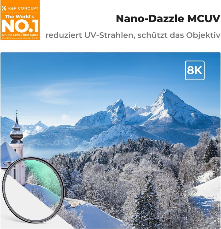 K&F CONCEPT D-Serie 37MM MCUV Pro UV-Filter Slim MC UV Schutzfilter Ultraviolett-Filter, 37MM
