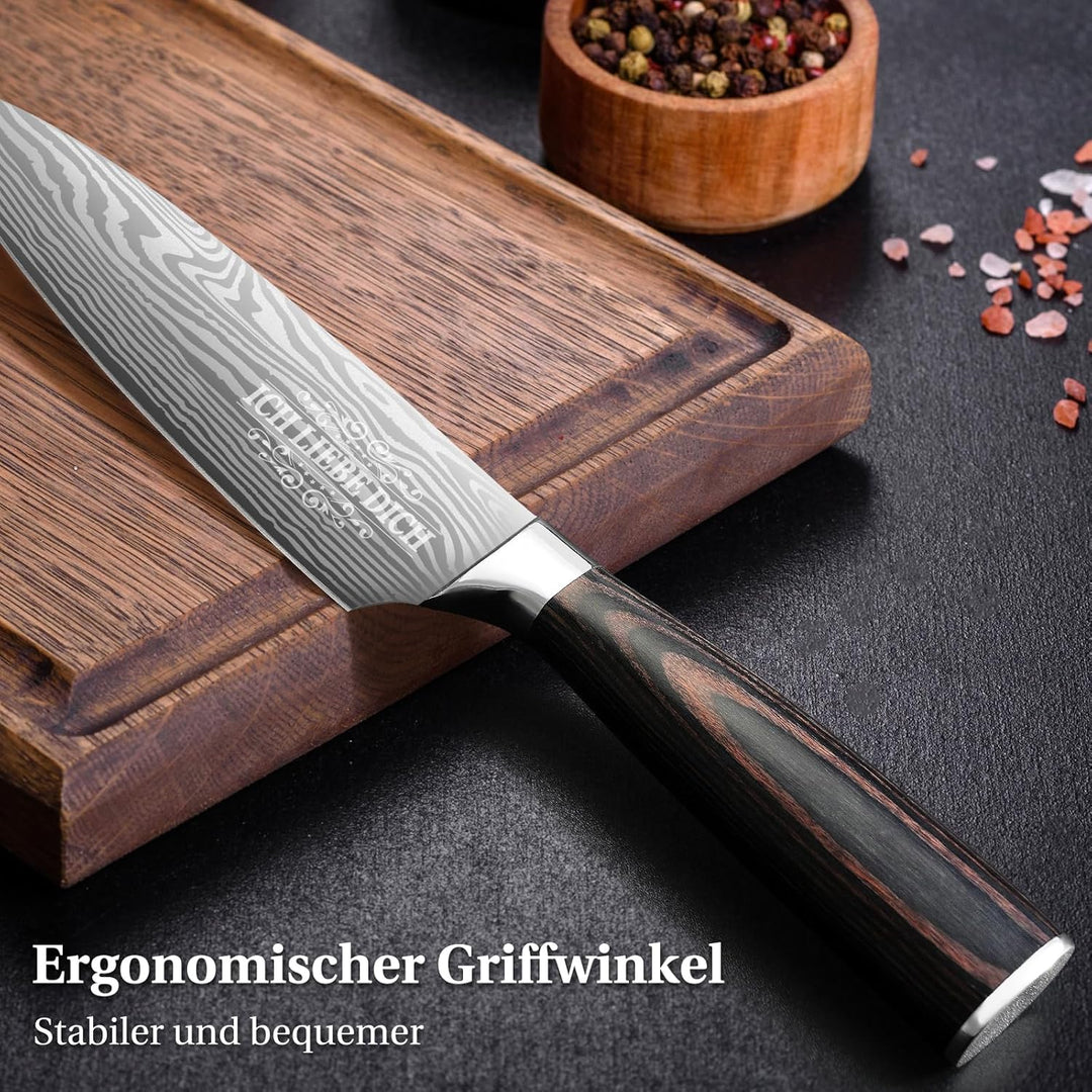 INOMO Geschenk Valentinstag für Ihn, Küchenmesser Geschenke für Papa, Kochmesser Valentinstag Gesche