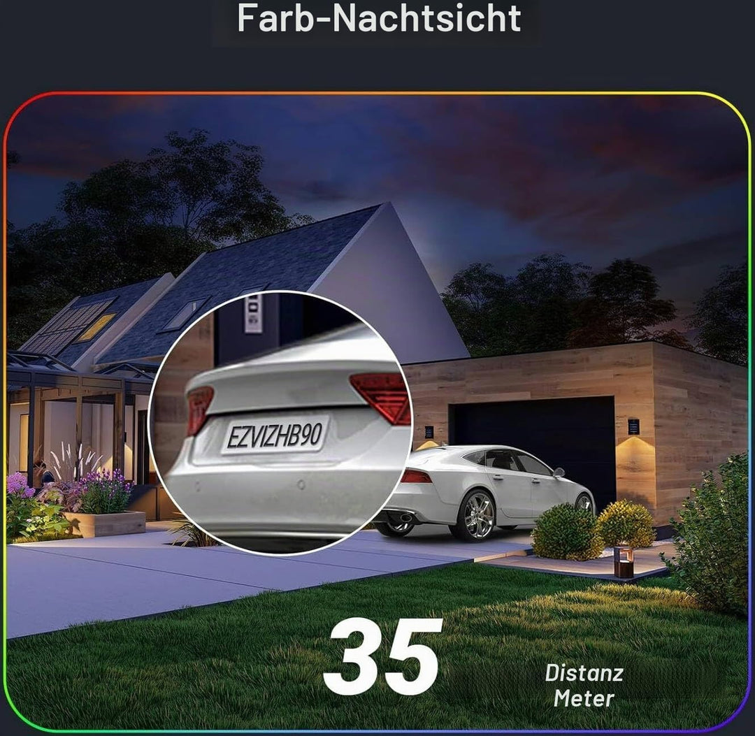 EZVIZ HB90x Smart Outdoor Überwachungskamera, 2K Dual Lens 360° Winkel, 10400mAh Batteriebetrieben,
