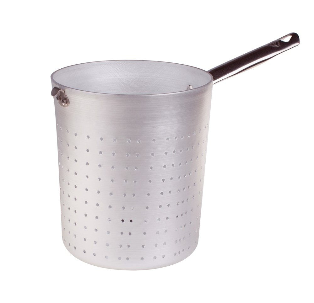 Pentole Agnelli Nudelsieb/scaldapasta Zylindrische aus Aluminium mit Griff aus Edelstahl, Silber 22