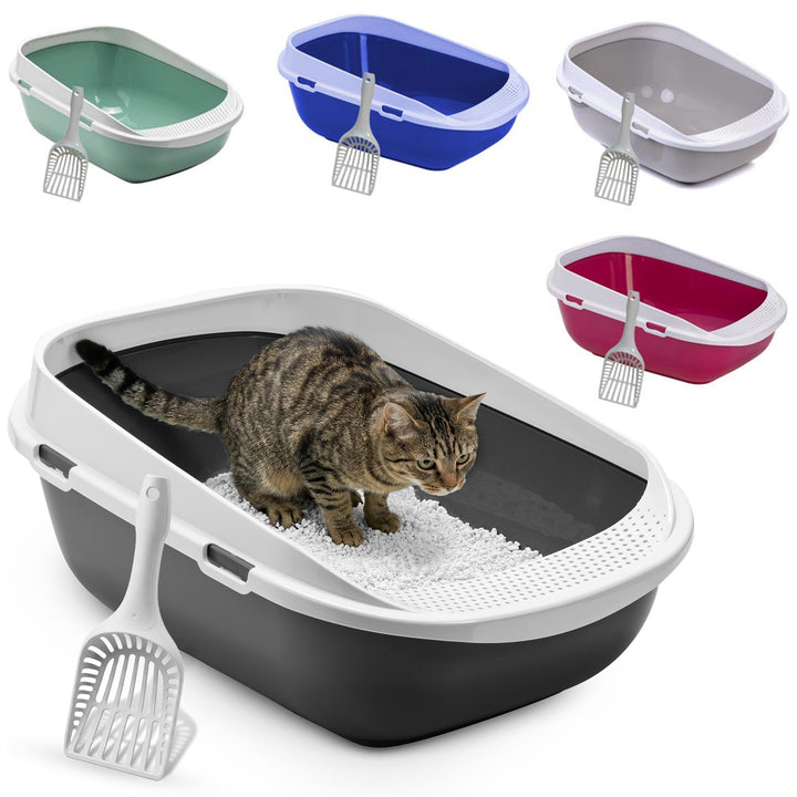 XXL Jumbo Katzentoilette Schale 65 cm anthrazit inkl. Schaufel, anthrazit