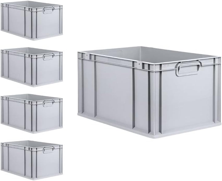 PROREGAL SuperSparSet 5x Eurobox NextGen Grip | HxBxT 32x40x60cm | 65 Liter | Griffe geschlossen | V