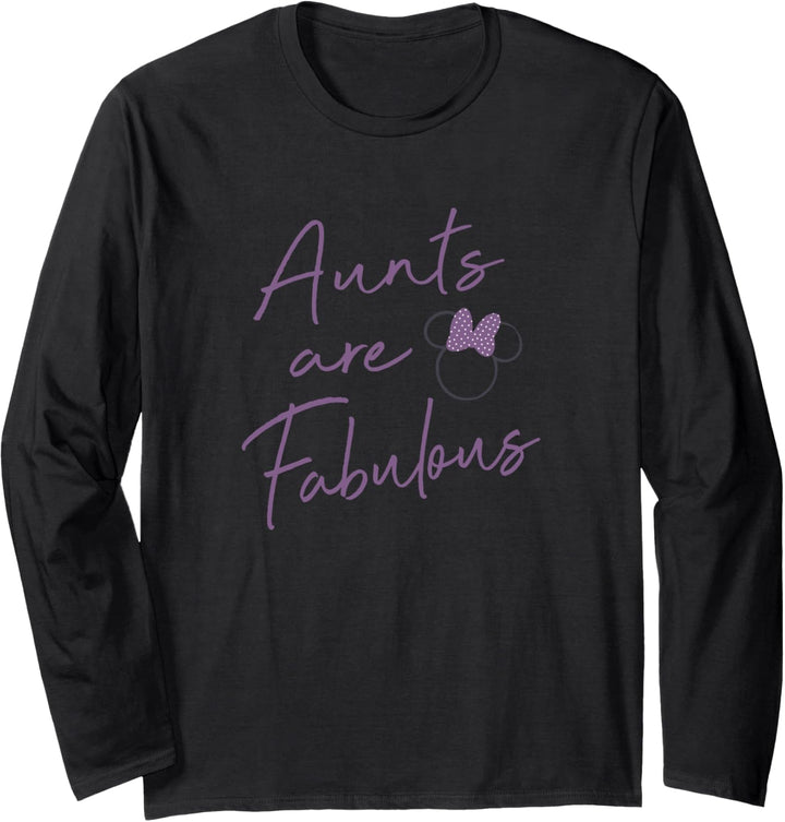 Disney Minnie Aunts Are Fabulous Purple Script Langarmshirt