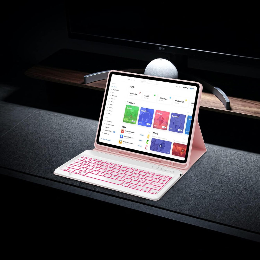 IVEOPPE Tastatur für iPad Pro 12,9, Hülle mit Tastatur für ipad Pro 6. Generation, Bluetooth QWERTZ