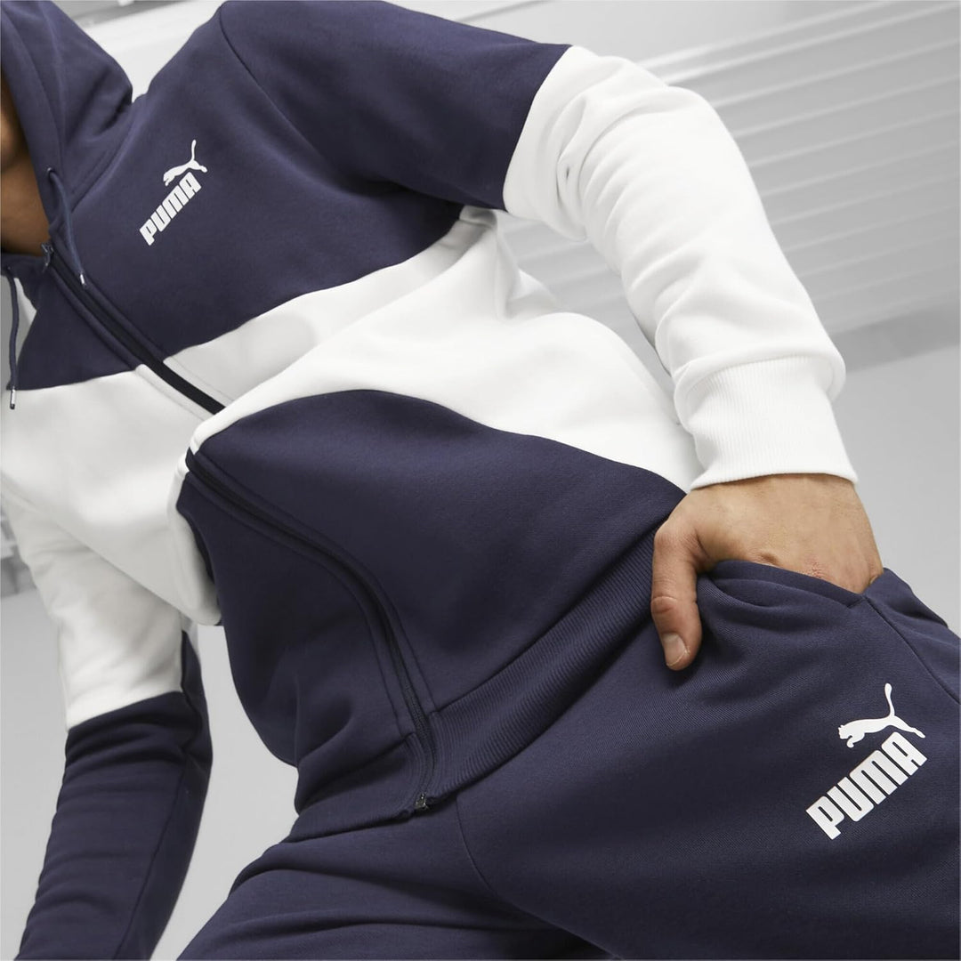 PUMA Herren Power Cat Sweat Suit Trainingsanzug XS Blau / Marineblau, XS Blau / Marineblau