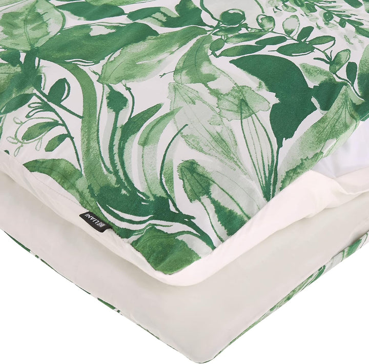 Modernes Bettwäsche Set weiss / grün Baumwolle 155 x 220 cm Greenwood