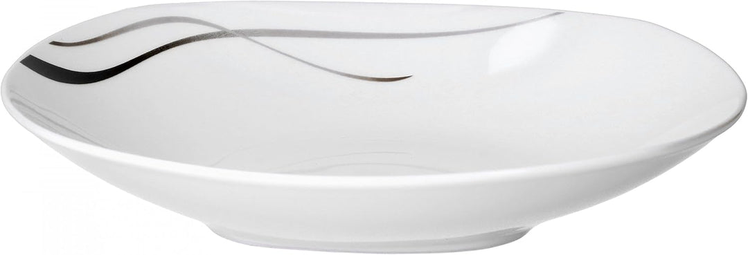 Van Well 6er Set Suppenteller Silver Night, Menü-Teller tief, 450 ml, 220 x 220 mm, Salatteller, Ser