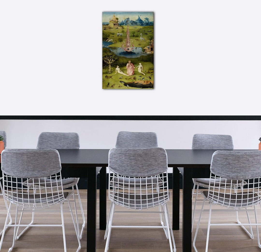 Printed Paintings Leinwand (60x80cm): Hieronymus Bosch - Der Garten der Lüste (1490/1510) - Linke 60