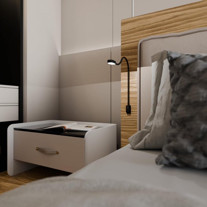 kalb I Ilios LED-Bettleuchte/Leseleuchte mit USB-C, Wand- und Winkelmontage, Flexibler Arm, dimmbar,