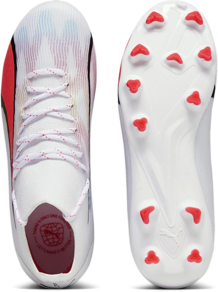 PUMA Ultra Pro FG/AG Jr Kids The Forever Faster Kinder 34 EU Weiss Schwarz Feuer Orchidee Rot, 34 EU
