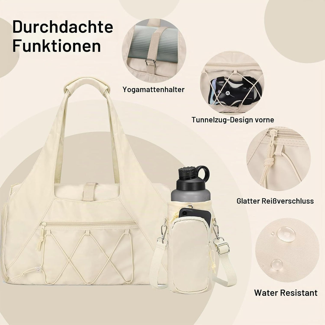 Sporttasche Damen - Gym Bag Women Leicht Wasserabweisend - Sporttasche mit Schuhfach und Nassfach -