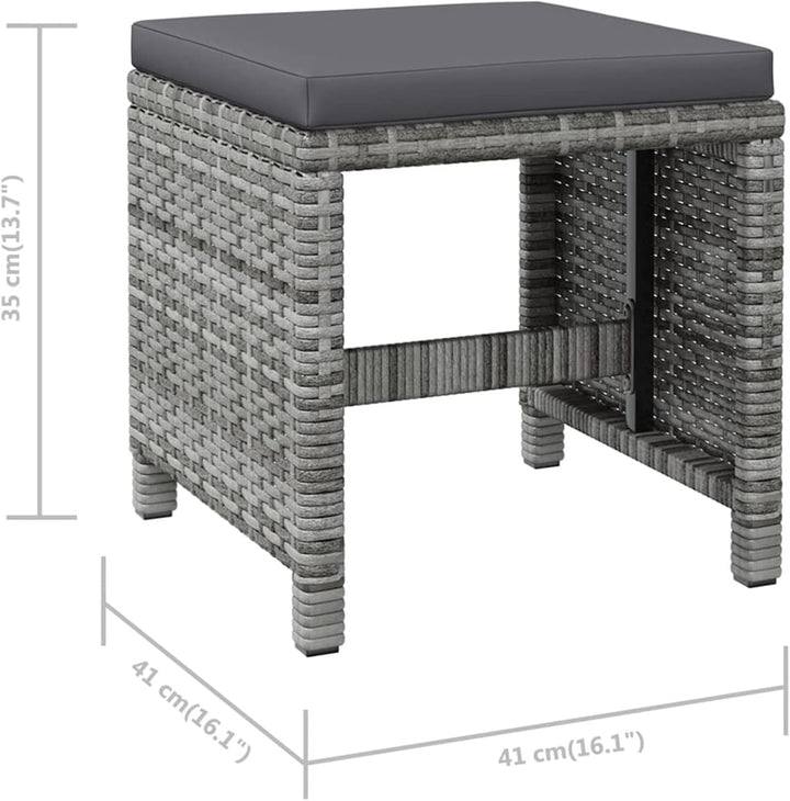 Tidyard 4-TLG. Gartenstuhl und Hocker Set Gartenstuhl Balkonstuhl Rattansessel Gartenmöbel Poly Ratt
