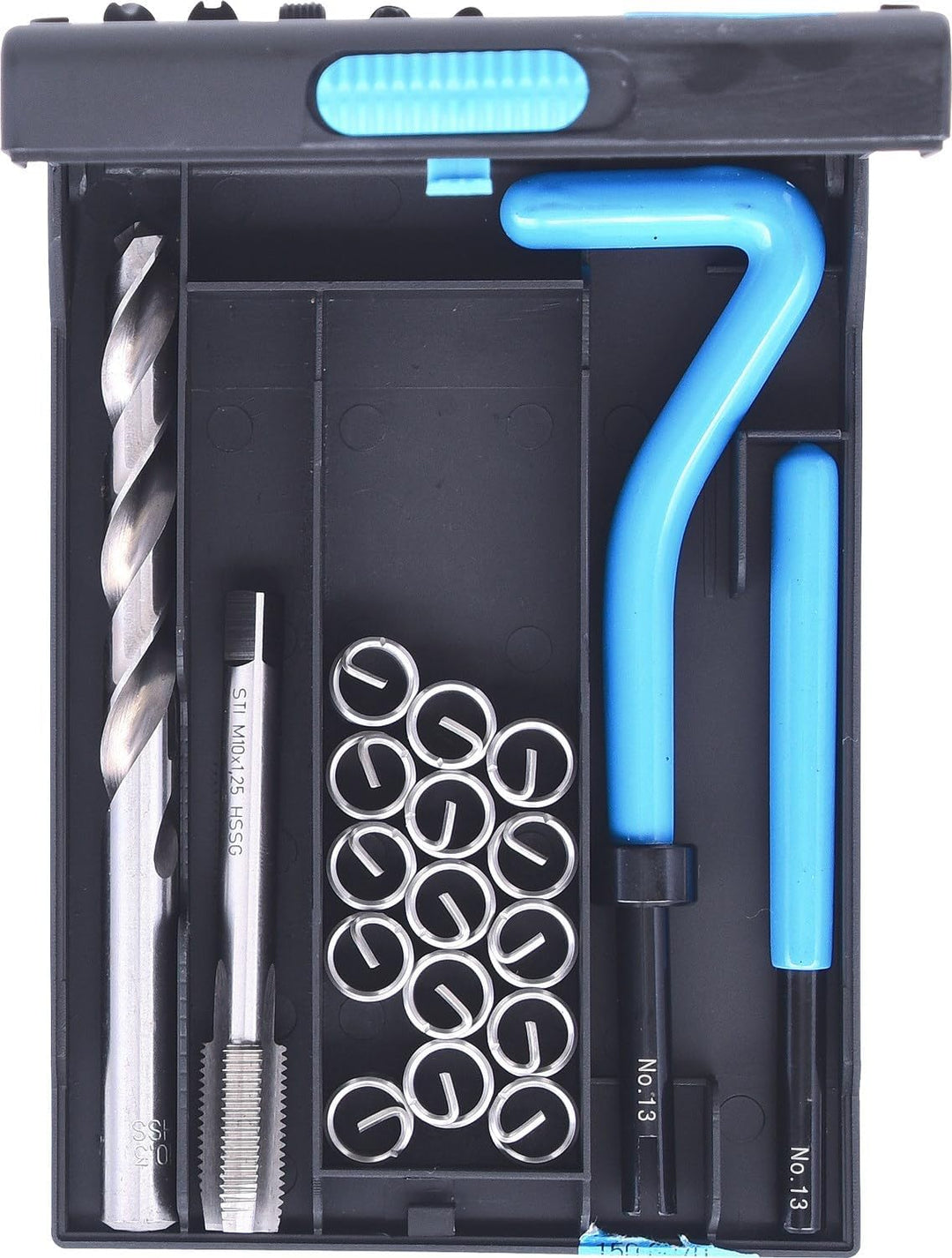 KS Tools 150.6070 Nirostahl Gewinde-Reparatur-Satz M10x1,25x13,8mm, 19-tlg.