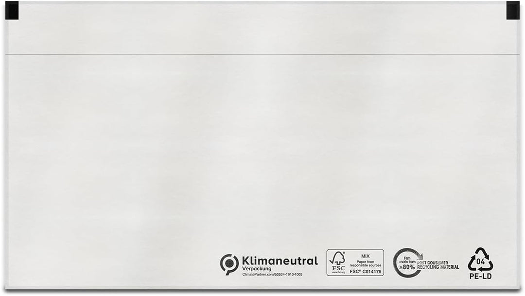 verpacking Lieferscheintaschen 225 x 110 mm DIN Lang Transparent [ Farbe und Stückzahl wählbar] selb