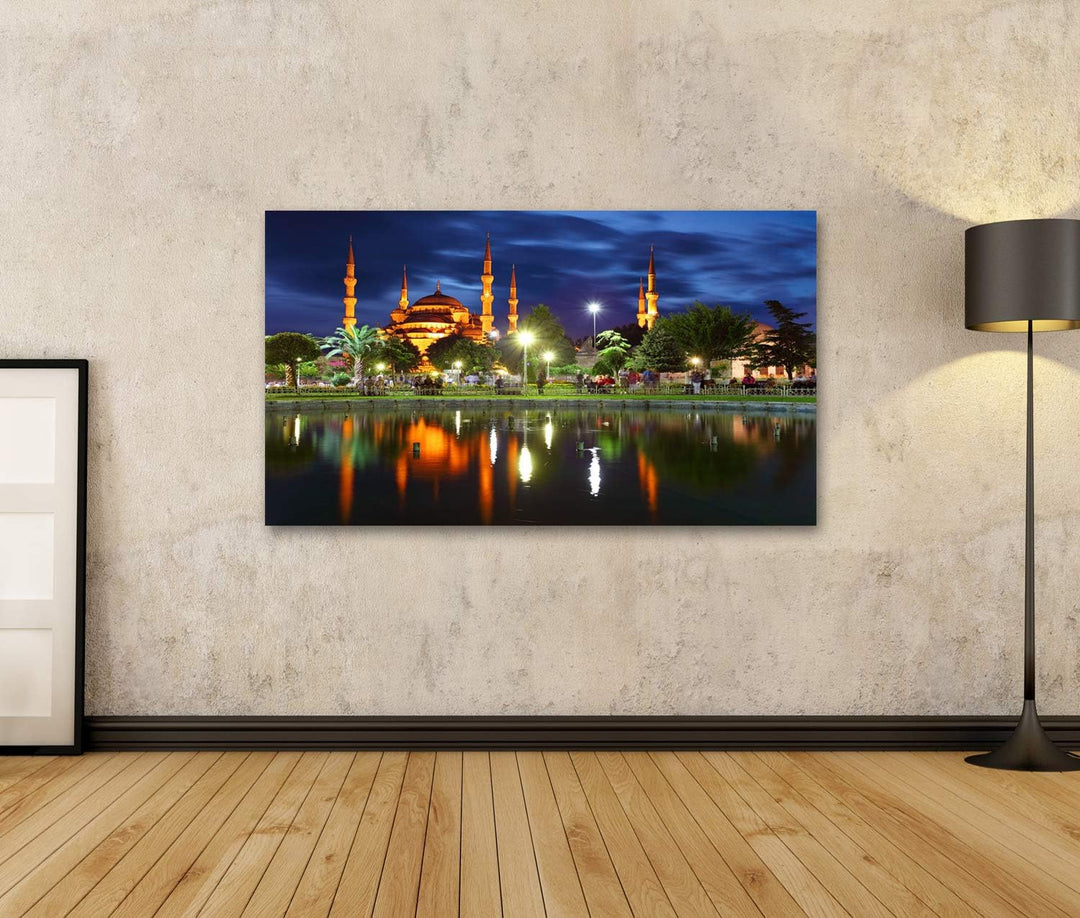 Bild Bilder auf Leinwand Blaue Moschee - Istanbul Türkei Wandbild Poster Leinwandbild Raj, 100L x 57
