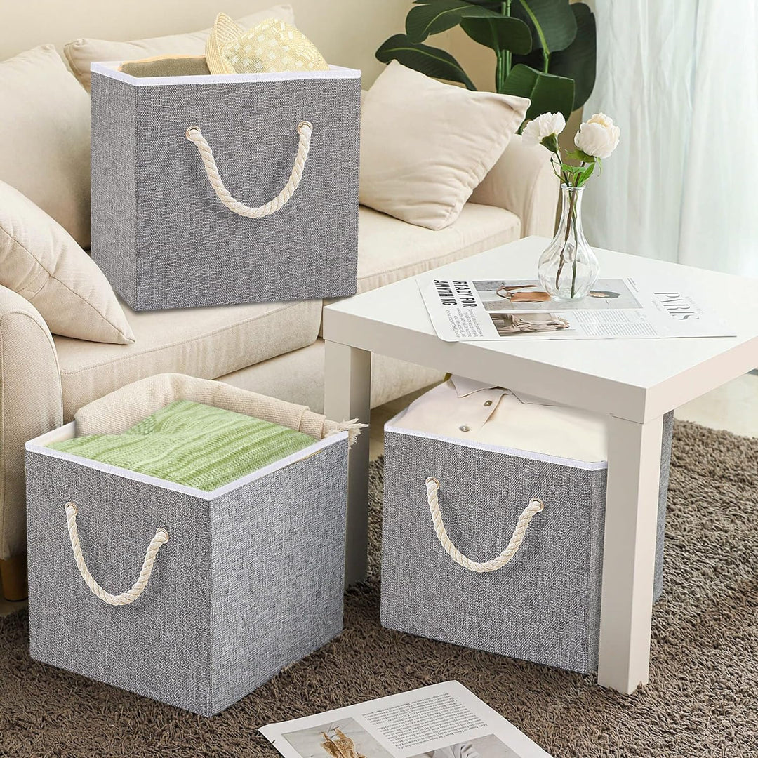 Yawinhe Aufbewahrungsbox, Faltbare Aufbewahrungsboxen ohne Deckel, Waschbare, Offene Stoffbox, für S
