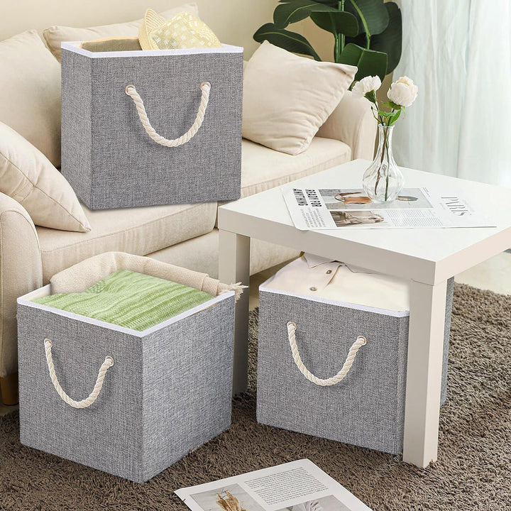 Yawinhe Aufbewahrungsbox, Faltbare Aufbewahrungsboxen ohne Deckel, Waschbare, Offene Stoffbox, für S